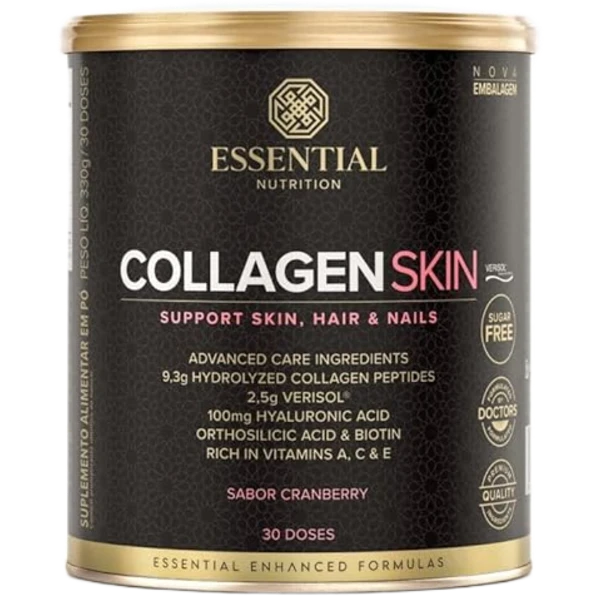 Pote de Colágeno Skin Essential Nutrition sabor Cranberry 330g