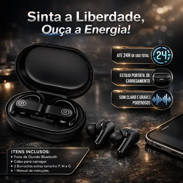 Fone Bluetooth Esportivo com Gancho para Corrida Fone Bluetooth Esportivo com Gancho para Corrida