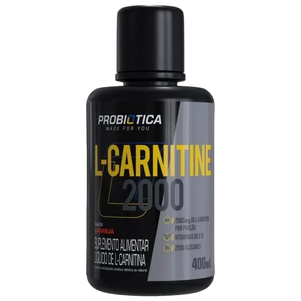 L-Carnitina 2000 líquida da Probiótica sabor laranja para transformar gordura em energia.