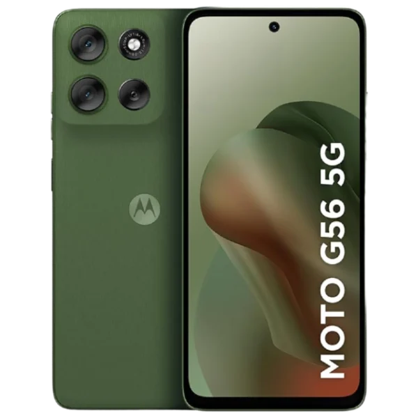 Celular Motorola Moto g56 5G com resistência militar e câmera Sony.