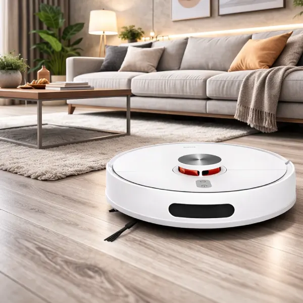Robô aspirador Xiaomi S40 LDS branco com 10.000pa de sucção e Alexa.
