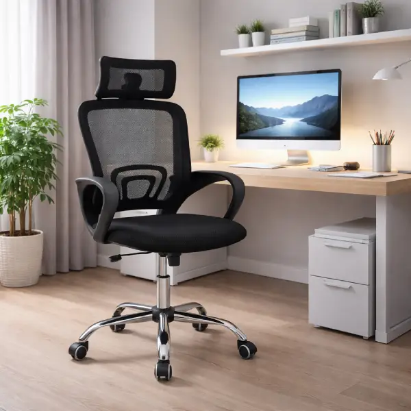 Cadeira de escritório diretor Jadel Healer preta, ideal para ambientes executivos.