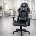 Cadeira Gamer Elite Pro Dazz em couro PU, suporta até 140kg com almofada lombar.