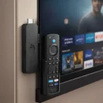 Fire TV Stick 4K Max com Wi-Fi 6E e 16GB de armazenamento.