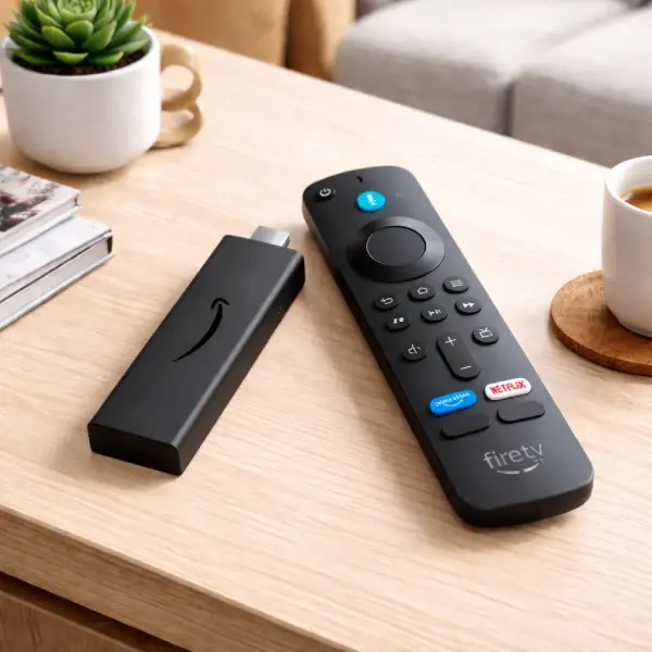 Novo Fire TV Stick HD 2024 com Alexa e controle de TV.