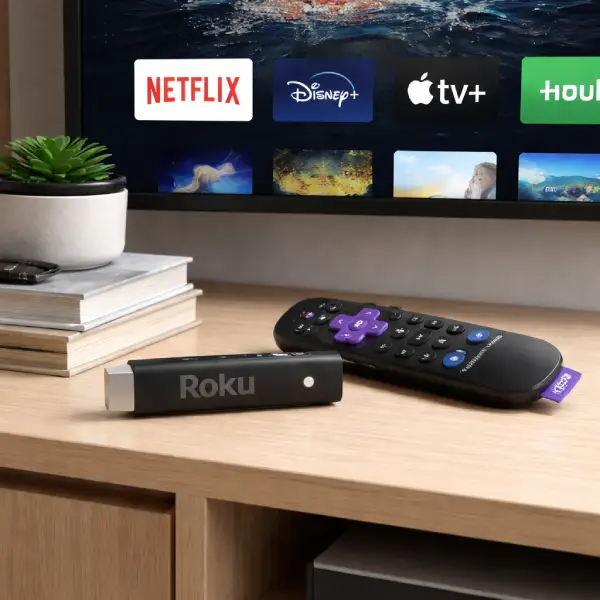 Roku Streaming Stick Plus 4K com receptor Wi-Fi avançado.