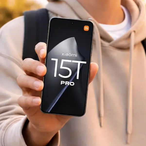 Smartphone Xiaomi 15T Pro 5G preto destacando o conjunto óptico desenvolvido em parceria com a Leica.