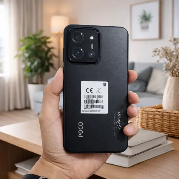 Smartphone Poco C85 preto de 256GB com 8GB de RAM.